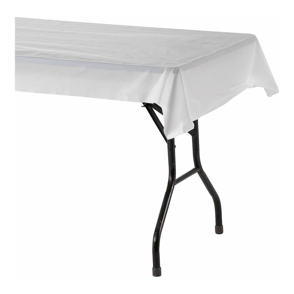 Genuine Joe Banquet-Size Plastic Tablecover - 300 ft Length x 40" Width - Plastic - White - 1 Roll. Picture 9