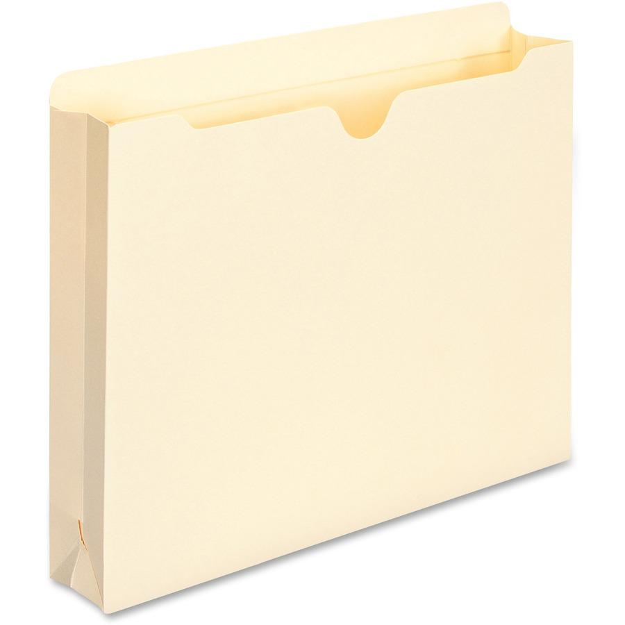Smead Straight Tab Cut Letter Recycled File Jacket - 8 1/2" x 11" - 2" Expansion - Top Tab Location - 11 pt. - 2 Plys - Manila - Acid-free, Slip Resistant, Reinforced Tab - 100% Recycled - 50 / Box. Picture 7