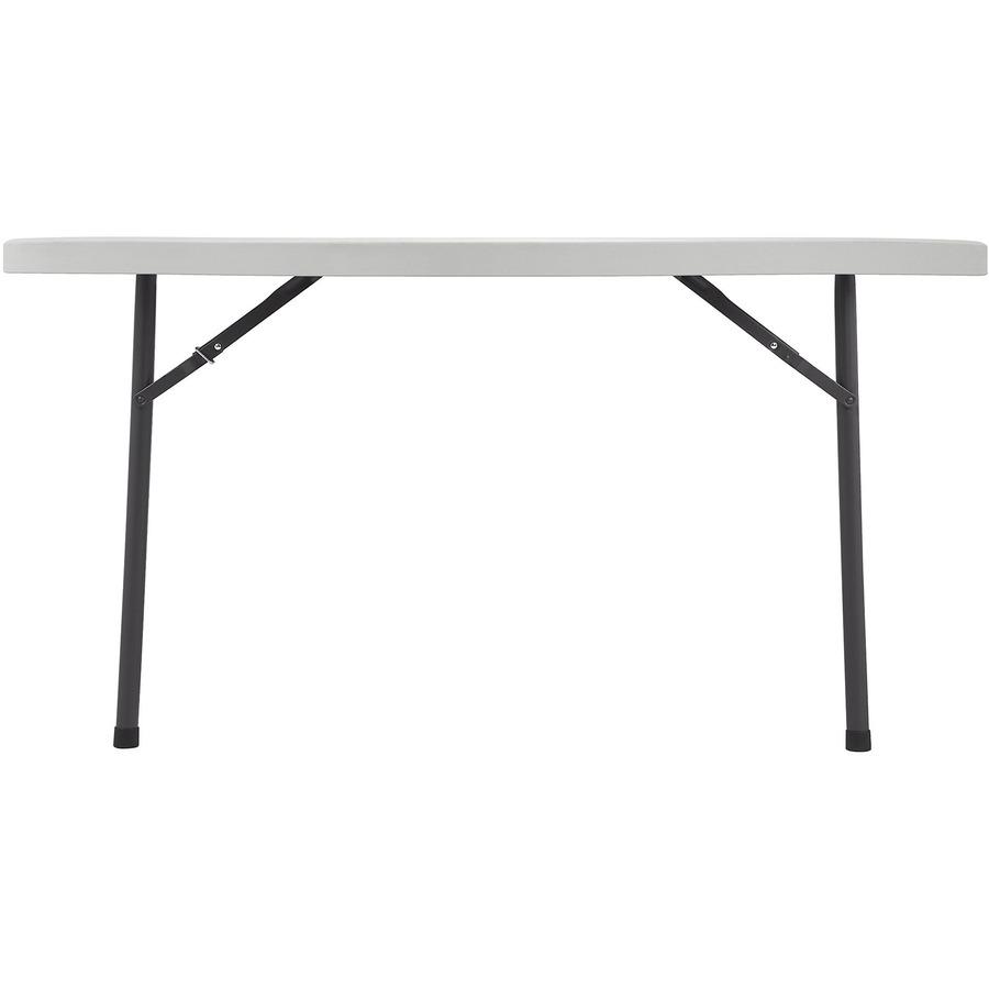 Lorell Ultra-Lite Banquet Folding Table - Round Top - 600 lb Capacity - 48" Table Top Diameter - 29.25" Height x 48" Width x 48" Depth - Indoor, Outdoor - Gray, Powder Coated - 1 Each. Picture 7