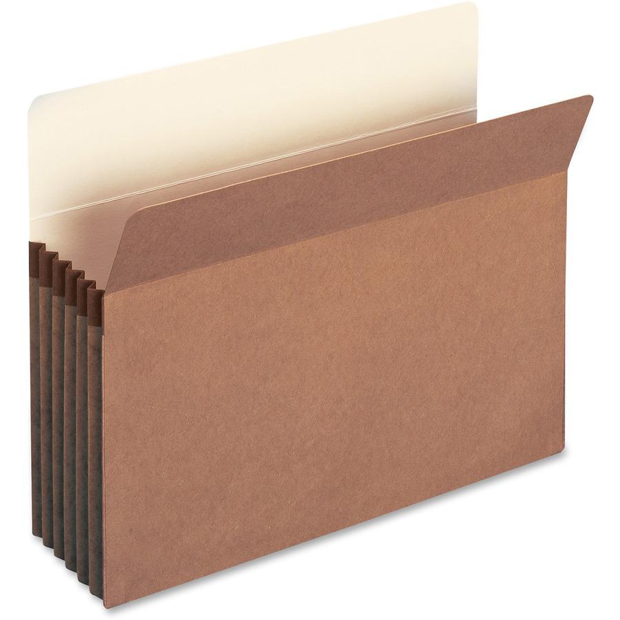 Smead Straight Tab Cut Letter Recycled File Pocket - 8 1/2" x 11" - 5 1/4" Expansion - Redrope - Tear Proof Gusset - 100% Recycled - 10 / Box. Picture 4