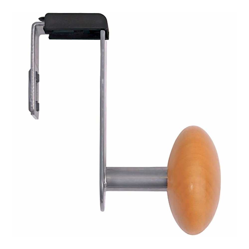 Alba Cubicle Single Garment Peg - 1 Pegs - 4.6" Height x 2.4" Width - for Garment - Silver, Brown - 1 Each. Picture 7