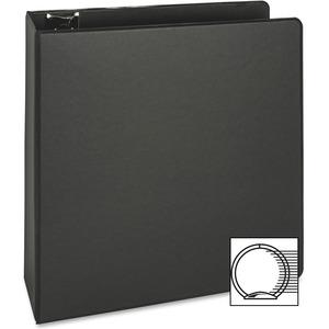 Business Source Basic Round-ring Binder - 3" Binder Capacity - Letter - 8 1/2" x 11" Sheet Size - 3 Ring - Fastener: Round Ring - Pocket: Inside Front & Back - Vinyl - Black - 1.20 lb - No - Exposed R. Picture 9
