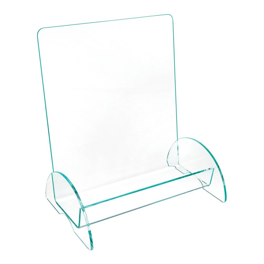 Deflecto Magazine-size Euro-style Docuholder - Support 9.25" x 3.25" Media - 11" Height x 9.8" Width x 6.3" Depth - Acrylic - Clear, Green Tint - Durable, Lightweight - 1 Each. Picture 5