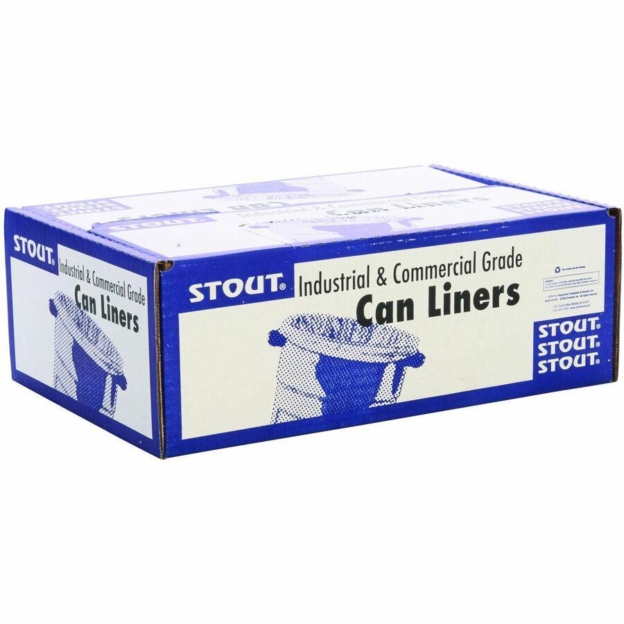 Stout Recycled Content Trash Bags - 65 gal/75 lb Capacity - 50" Width x 51" Length - 1.50 mil (38 Micron) Thickness - Brown - 100/Carton - Office, Industry, Home - Recycled. Picture 8