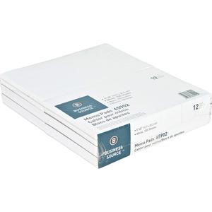 Business Source Plain Memo Pads - 100 Sheets - Plain - Glue - 16 lb Basis Weight - 5" x 8" Sheet Size - White Paper - No - 1 Dozen. Picture 3