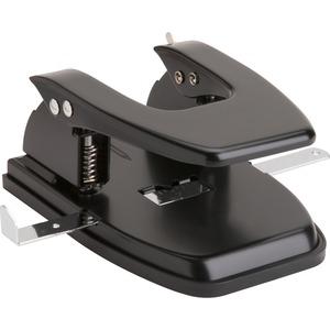 Business Source Heavy-duty 2-Hole Punch - 2 Punch Head(s) - 30 Sheet of 20lb Paper - 9/32" Punch Size - Round Shape - Steel, Rubber - Black. Picture 8