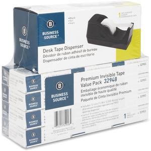 Business Source Invisible Tape Dispenser Value Pack - 27.78 yd Length x 0.75" Width - 1" Core - Clear - Acetate - Dispenser Included - Desktop Dispenser - For Multi Surface, Mending, Splicing, Holding. Picture 6