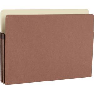 Business Source Straight Tab Cut Legal Recycled File Pocket - 8 1/2" x 14" - 1 3/4" Expansion - Redrope - Redrope - Tear Proof, Tyvek Gusset, Reinforced Gusset - 30% Recycled - 25 / Box. Picture 8