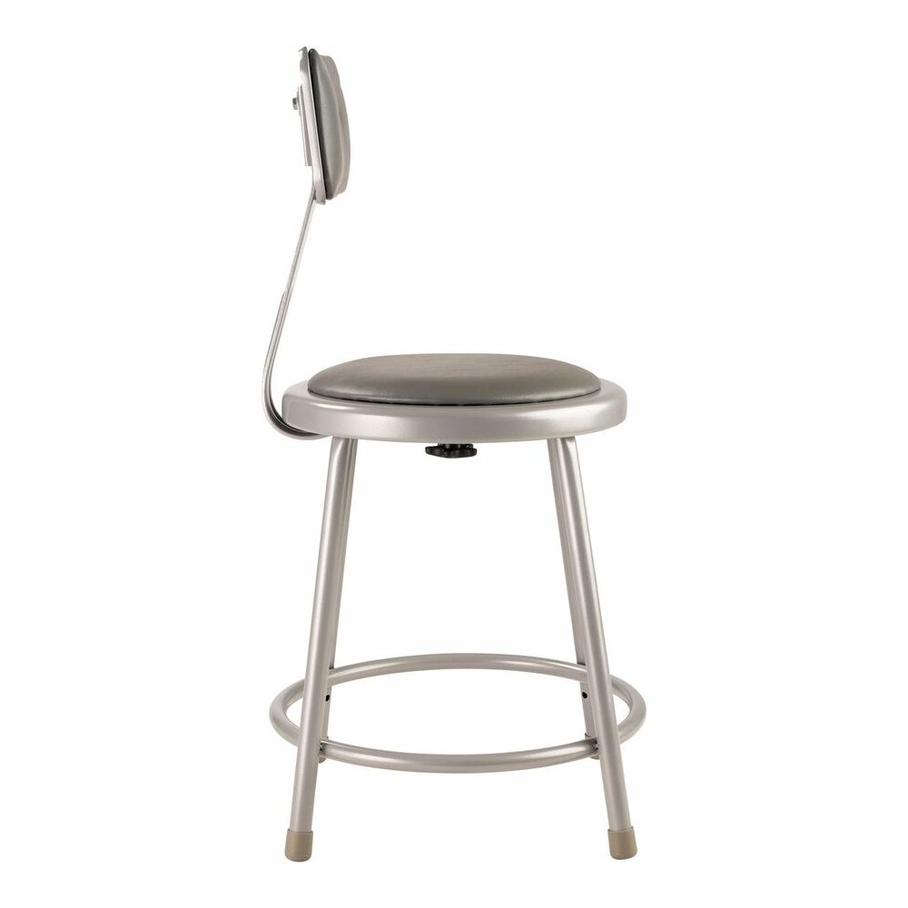 National Public Seating 6400 Series Heavy-Duty Padded Stools - Gray Seat Color - Vinyl, Medium Density Fiber (MDF) Seat Material - Gray Frame Color - Steel Frame Material - Four-legged Base - Gray - P. Picture 7