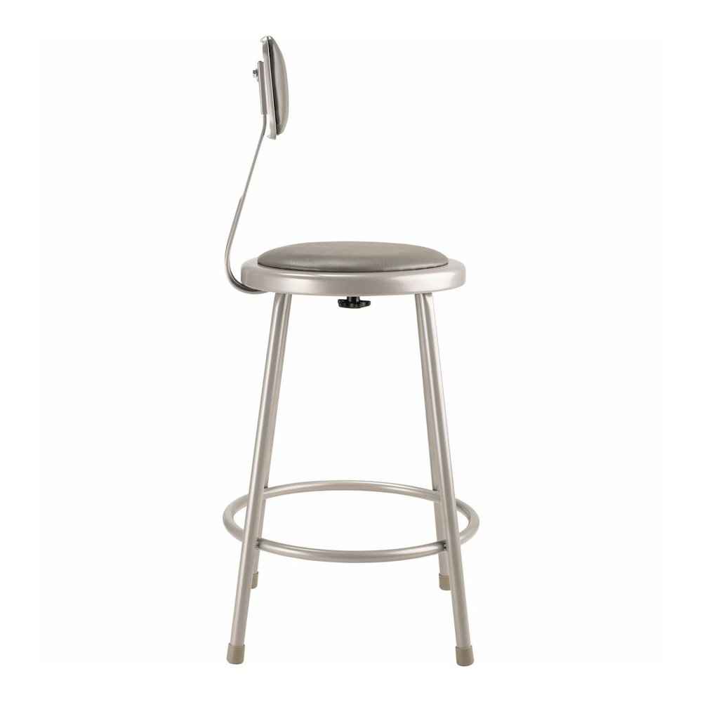 National Public Seating 6400 Series Heavy-Duty Padded Stools - Gray Seat Color - Vinyl, Medium Density Fiber (MDF) Seat Material - Gray Frame Color - Steel Frame Material - Four-legged Base - Gray - P. Picture 9