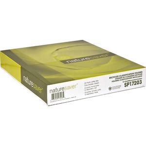 Nature Saver Letter Recycled Classification Folder - 8 1/2" x 11" - 2" for Folder - Top Tab Location - 1 Divider - 25 pt. - Green - 100% Recycled - 10 / Box. Picture 5