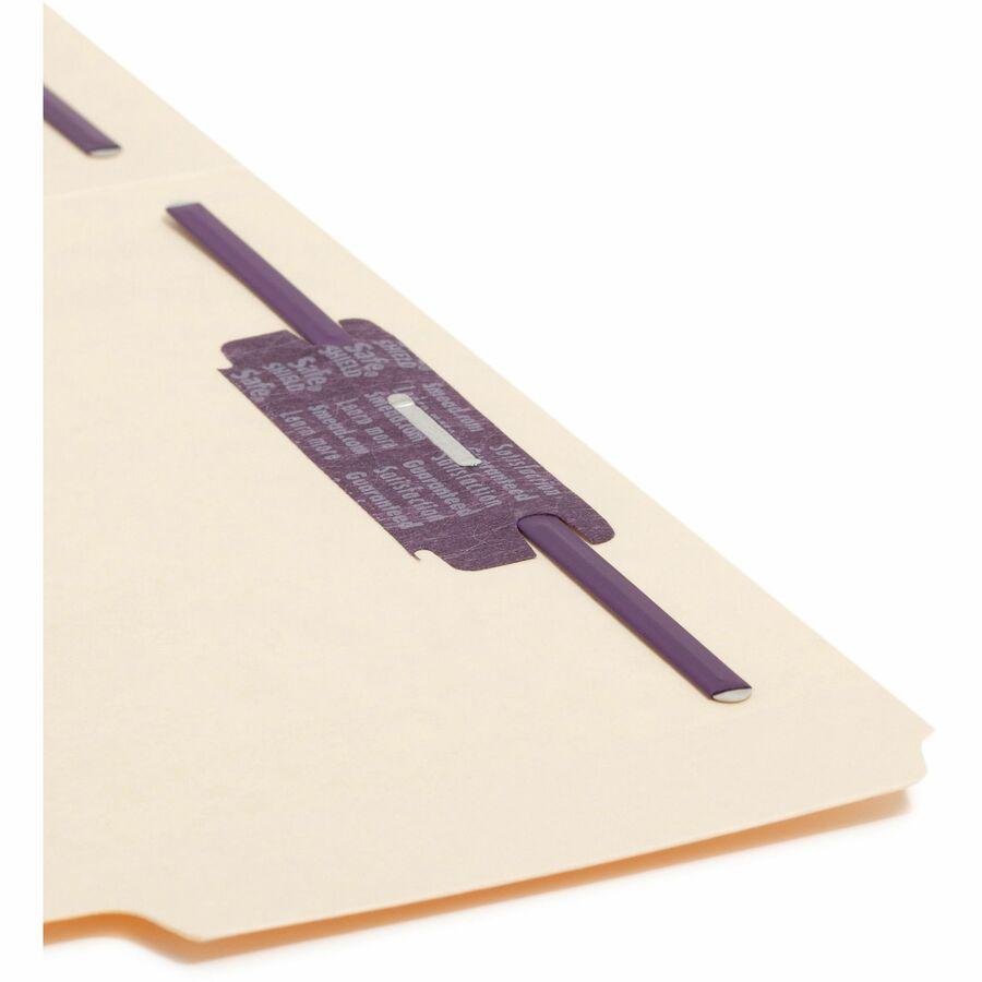 Smead 1/3 Tab Cut Letter Recycled Fastener Folder - 8 1/2" x 11" - 3/4" Expansion - 2 x 2S Fastener(s) - Top Tab Location - Assorted Position Tab Position - Manila - Manila - 10% Recycled - 50 / Box. Picture 10