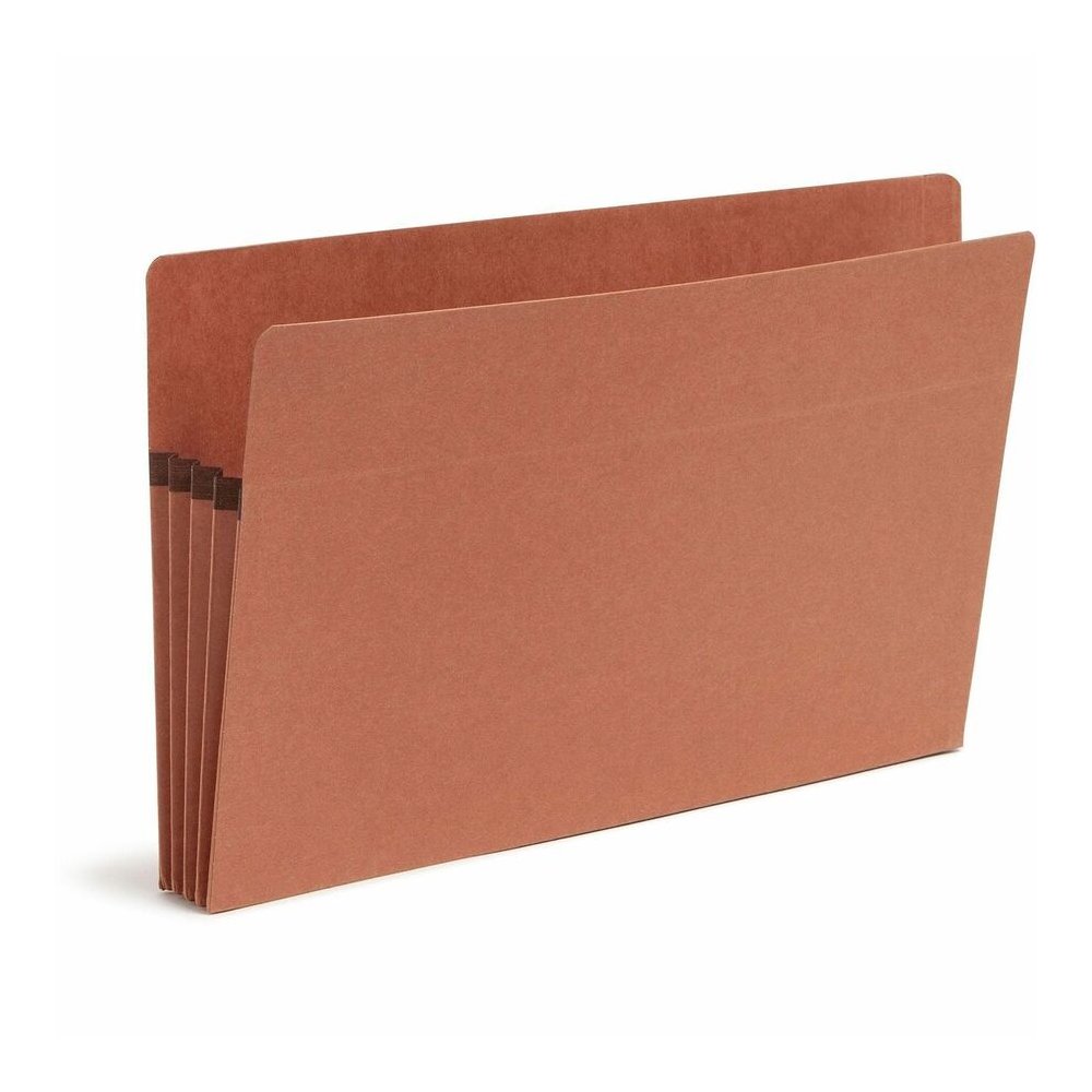 Smead Straight Tab Cut Legal Yes File Pocket - 8 1/2" x 14" - 3 1/2" Expansion - 2 Plys - Redrope - Tear Resistant Gusset - 100% Recycled - 25 / Box. Picture 10