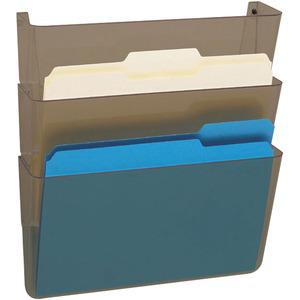 Deflecto EZ Link Unbreakable DocuPocket - 7" Height x 13" Width x 4" Depth - Unbreakable - Smoke - Plastic - 1 / Pack. Picture 2