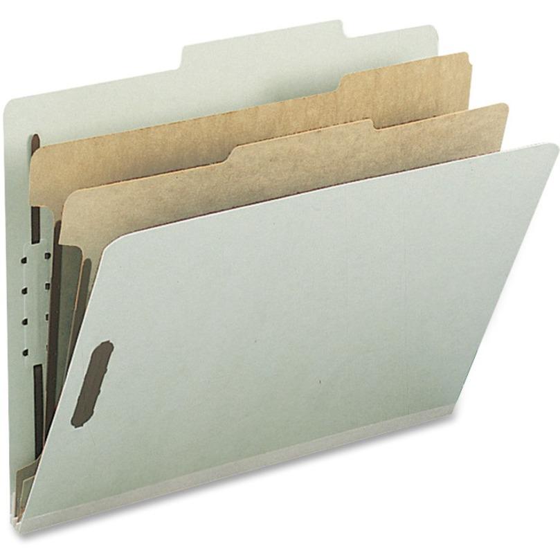 Nature Saver 2/5 Tab Cut Letter Yes Classification Folder - 8 1/2" x 11" - 2" Expansion - Prong K Style Fastener - 2" for Folder, 1" for Divider - 2 Divider - 25 pt. - Fiberboard, Pressboard, Tyvek - . Picture 4