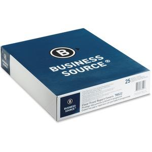 Business Source Letter Report Cover - 8 1/2" x 11" - 100 Sheets Capacity - 3 x Prong Fastener - Clear, Dark Blue - Textured, Non-stick - 25 / Box. Picture 3