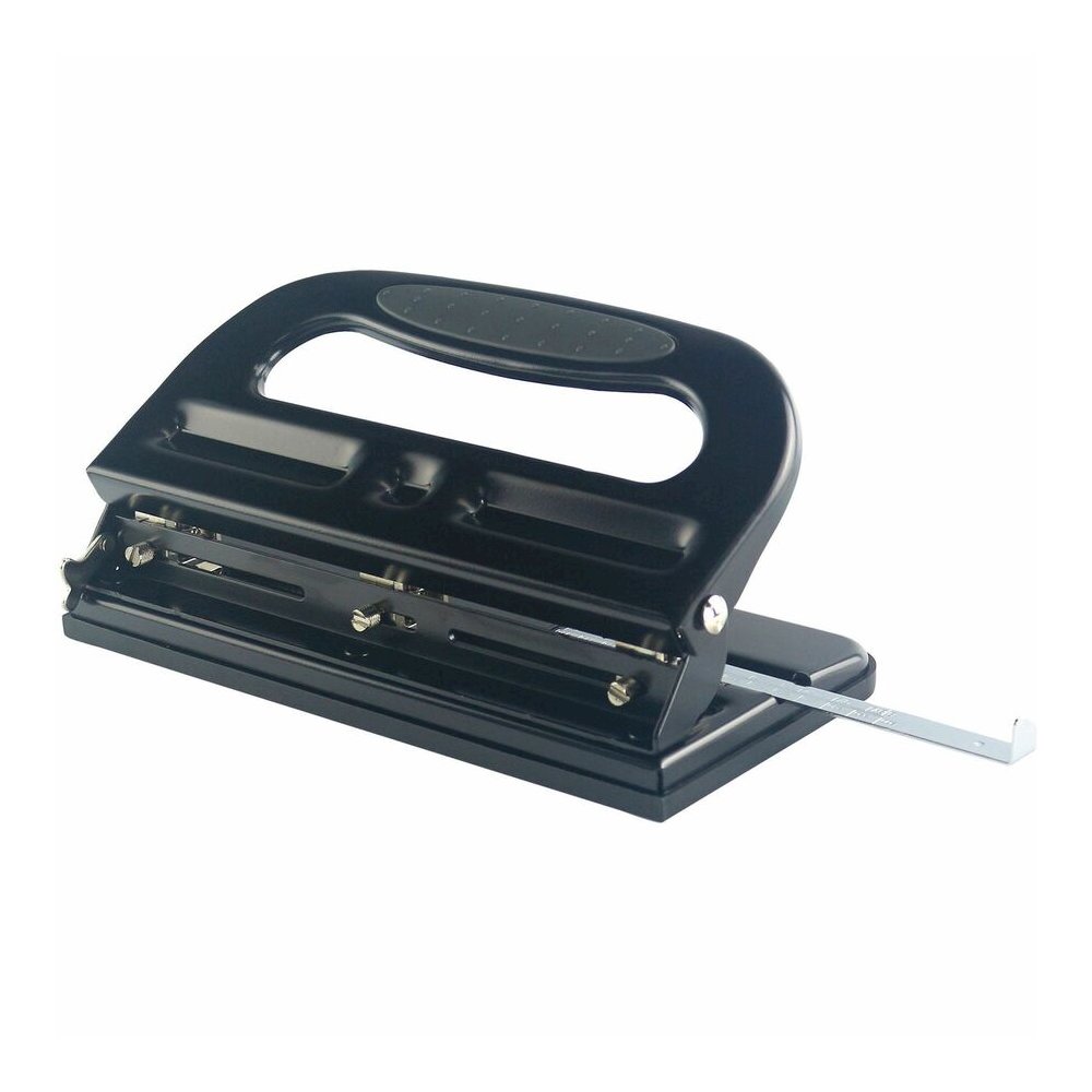Business Source Three-hole Heavy-duty Punch - 3 Punch Head(s) - 40 Sheet of 20lb Paper - 9/32" Punch Size - Black. Picture 9