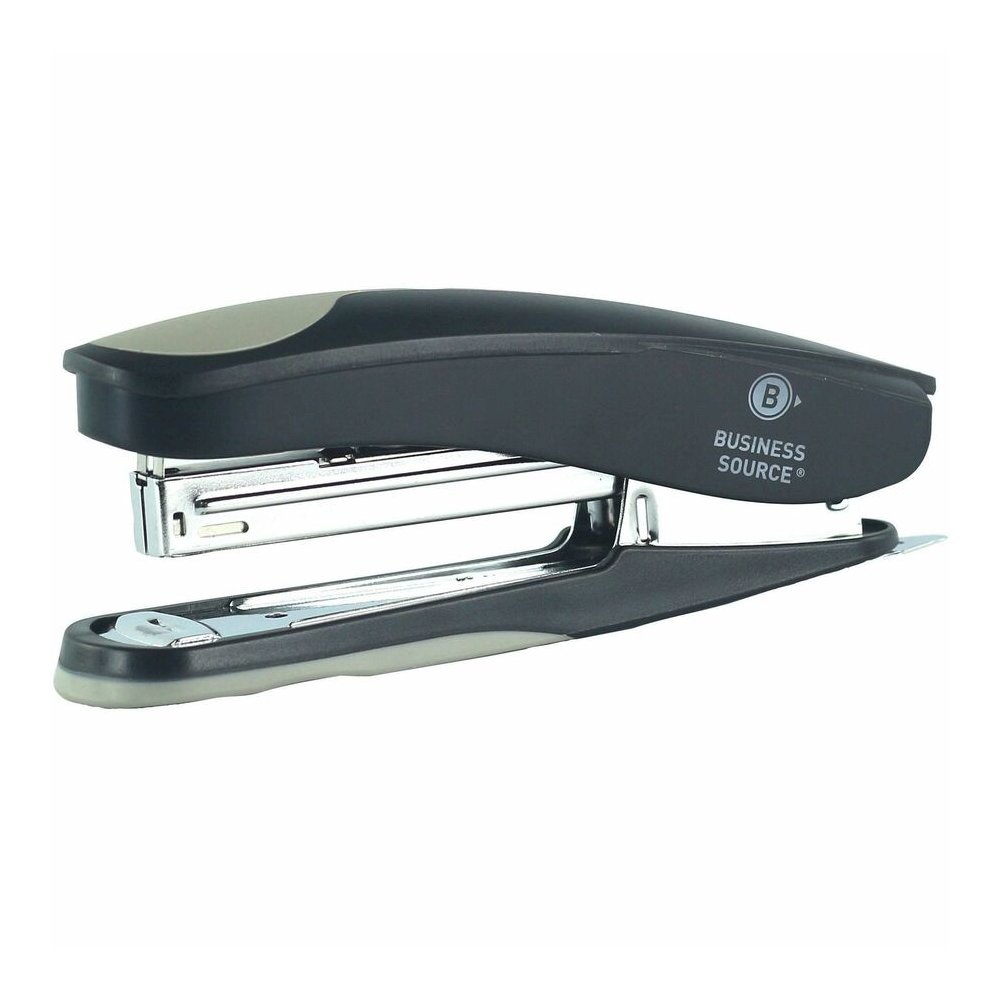 Business Source Dual Shot Full-strip Stapler - Staples Upto 20 Sheet of 20lb Paper - Holds Upto 210 Staple - Full Strip - Staple Size: 0.25" - Black - Plastic - 1 Each. Picture 8