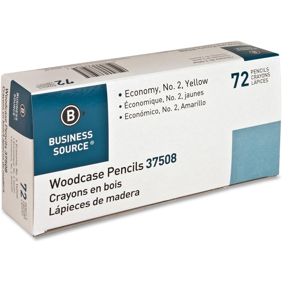 Business Source Woodcase No. 2 Pencils - #2 - Yellow Wood Barrel - 1 Box. Picture 8