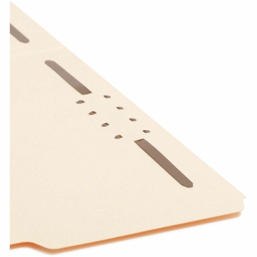 Smead 1/3 Tab Cut Letter Recycled Fastener Folder - 8 1/2" x 11" - 2 x 2K Fastener(s) - Top Tab Location - Assorted Position Tab Position - Manila - 10% Paper Recycled - 50 / Box. Picture 8