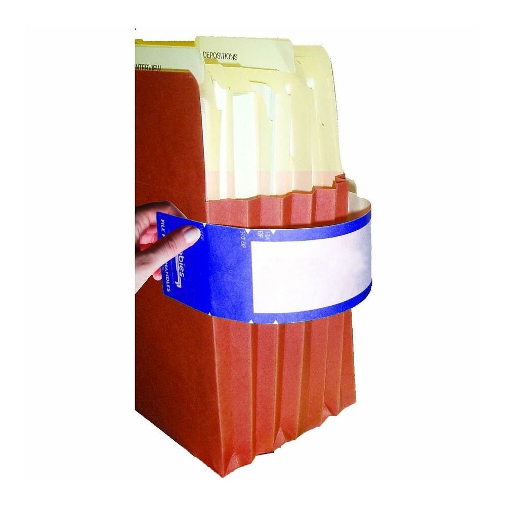 Tabbies File Pocket Handles - 2" Width x 9 5/8" Length - Dark Blue - Tyvek - 5 / Box. Picture 10