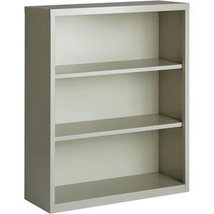Lorell Fortress Series Bookcase - 34.5" Width x 13" Depth x 42" Height - 3 x Shelf(ves) - Light Gray - Powder Coated - Steel - Yes. Picture 3
