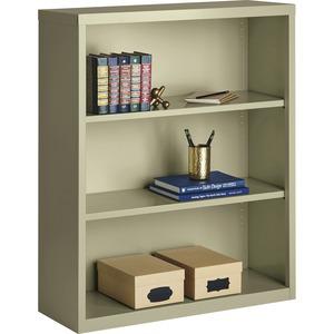 Lorell Fortress Series Bookcase - 34.5" Width x 13" Depth x 42" Height - 3 x Shelf(ves) - Putty - Powder Coated - Steel - Yes. Picture 8