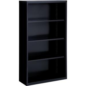 Lorell Fortress Series Bookcase - 34.5" Width x 13" Depth x 60" Height - 4 x Shelf(ves) - Black - Powder Coated - Steel - Yes. Picture 5
