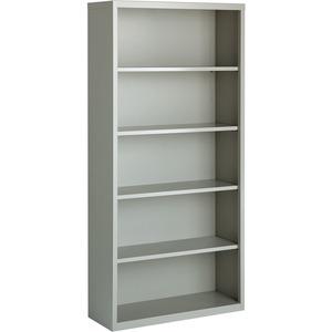Lorell Fortress Series Bookcase - 34.5" Width x 13" Depth x 72" Height - 5 x Shelf(ves) - Light Gray - Powder Coated - Steel - Yes. Picture 4