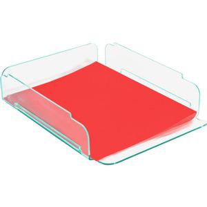 Lorell Single Stacking Document Tray - Desktop - Durable, Lightweight, Non-skid, Stackable - Clear - Acrylic - 1 Each. Picture 2