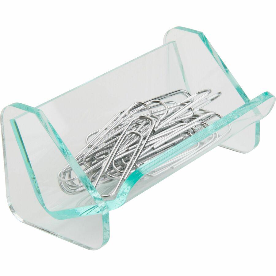 Lorell Paper Clip Holder - Acrylic - 1 Each - Green, Transparent. Picture 8