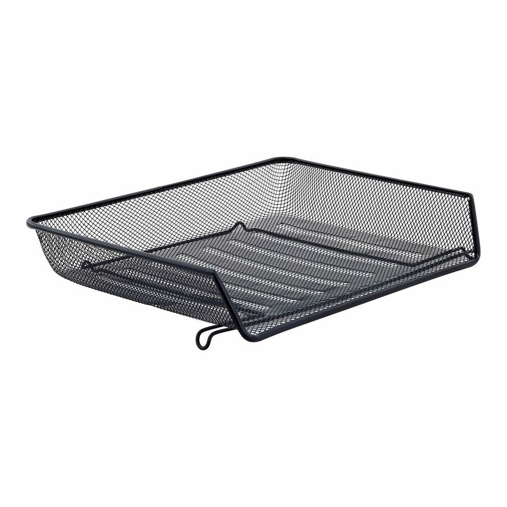 Lorell Side-loading Mesh Document Tray - 3" Height x 14.25" Width x 10.75" Depth - Stackable - Powder Coated - Black - Steel - 1 Set. Picture 13