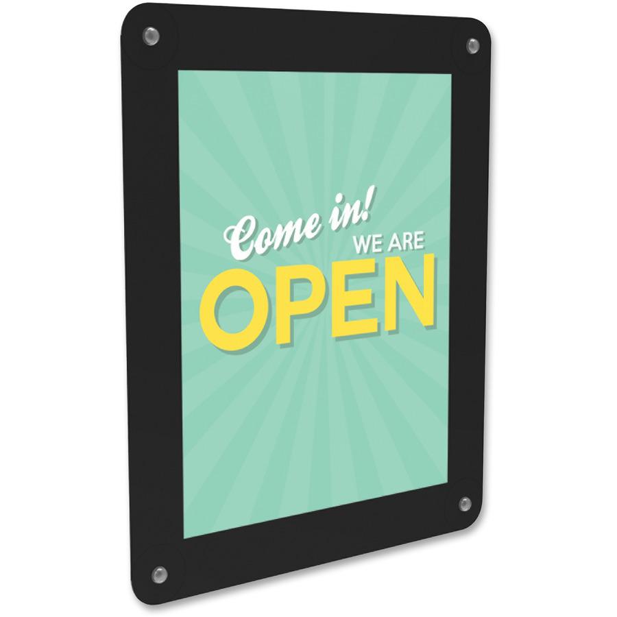 Deflecto Window Display - 1 Each - 8.5" Width x 11" Height - Rectangular Shape - Glass-mountable, Window-mountable - Double Sided - UV Protected, Heat Resistant, Suction Cup - Restaurant, Door, Wall -. Picture 8