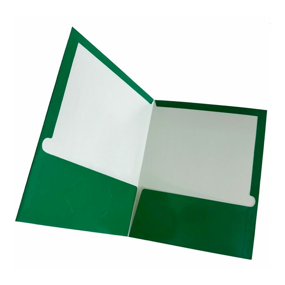 Business Source Letter No Pocket Folder - 8 1/2" x 11" - 100 Sheets Capacity - 2 Internal Pocket - Card Paper - Green - Durable, Laminated, Die-cut - 1 Box. Picture 8