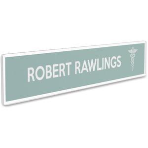 Deflecto Cubicle Nameplate Sign Holder - 8.5" Width x 2" Height - Rectangular Shape - Wall Mountable - Insertable, Magnetic - Plastic - Clear, Clear - 1 Each. Picture 6