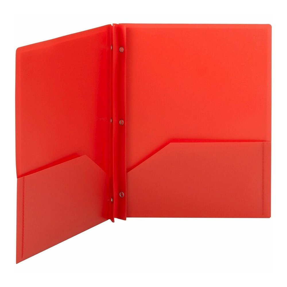 Smead Letter Pocket Folder - 8 1/2" x 11" - 80 Sheets Capacity - Double Tang Fastener - 2 Pocket - Polypropylene - Red - 25/Box - 25 / Box. Picture 6