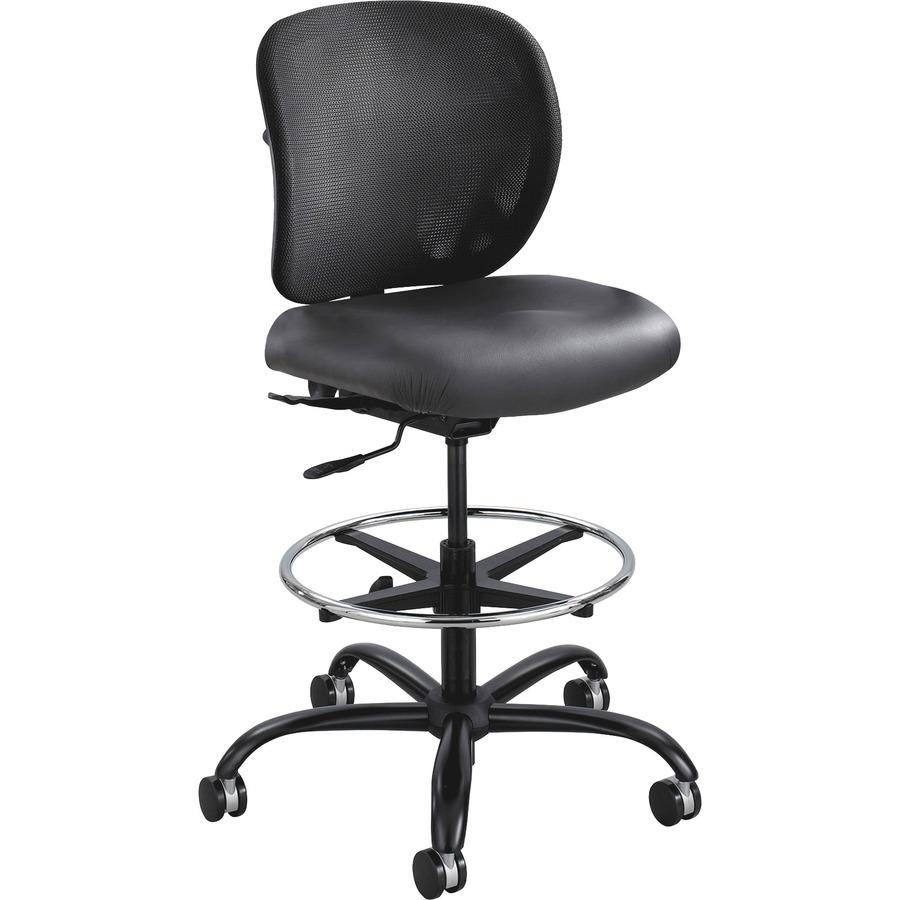 Safco Vue Heavy-duty Stool - Baltic Vinyl Seat - Baltic Nylon Back - 5-star Base - Baltic - 1 Each. Picture 7