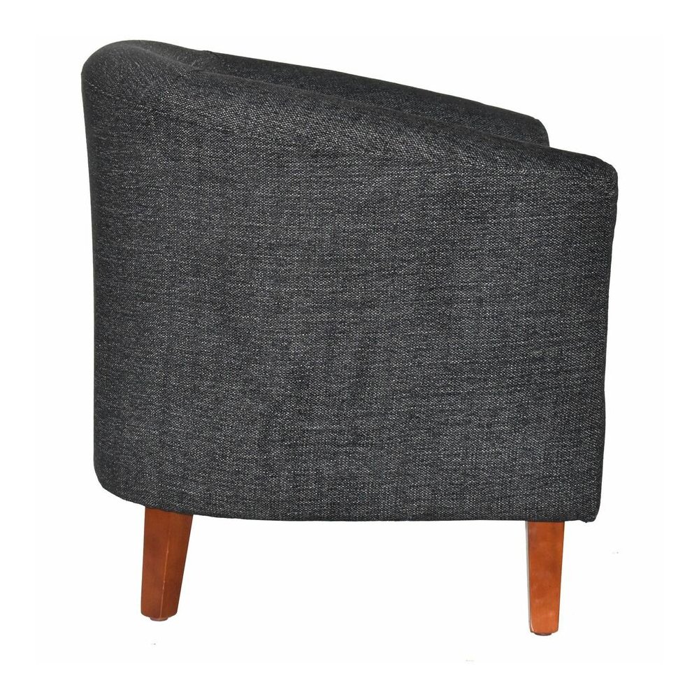Lorell Barrel Armchair - Black Seat Color - Fabric Seat Material - Black Back Color - Fabric Back Material - Four-legged Base - 1 Each. Picture 12