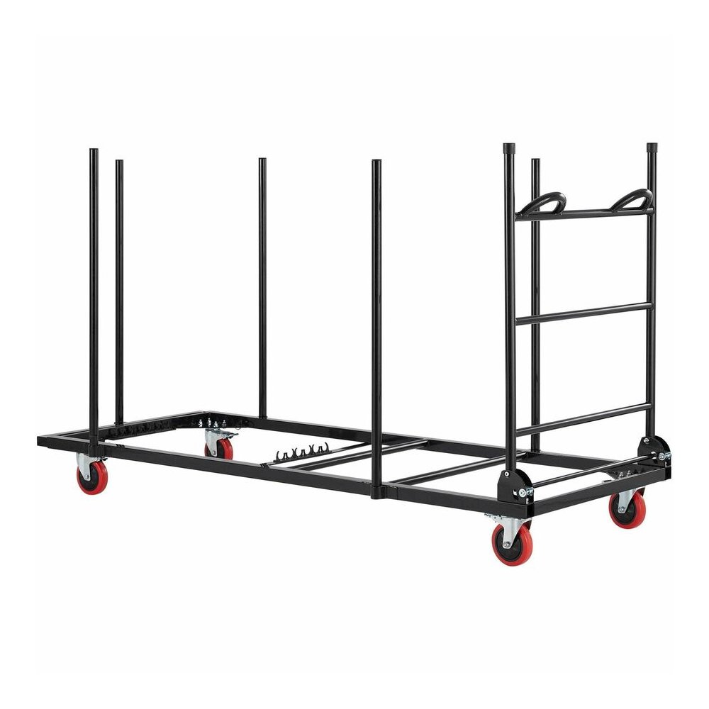 Lorell Blow-Mold Rectangular Table Trolley Cart - Steel - 30.25" Width x 75.88" Depth x 45.25" Height - Charcoal - For 20 Devices - 1 Each. Picture 8