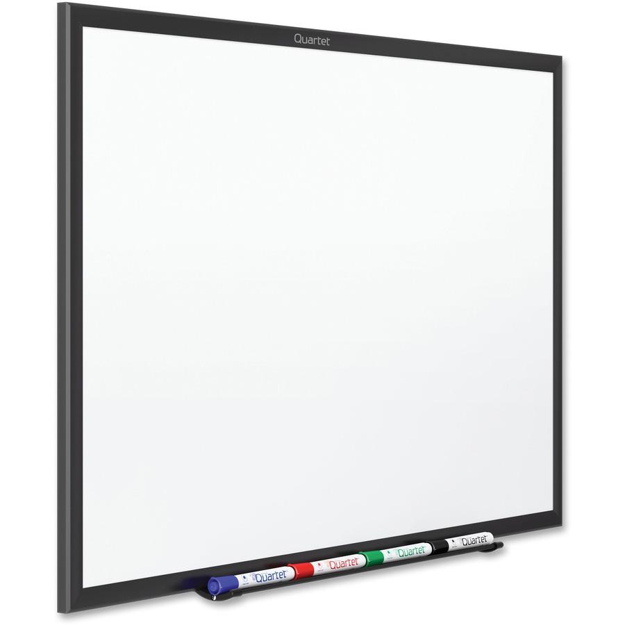 Quartet Classic Total Erase Whiteboard - 72" (6 ft) Width x 48" (4 ft) Height - White Melamine Surface - Black Aluminum Frame - Horizontal/Vertical - 1 Each - TAA Compliant. Picture 4