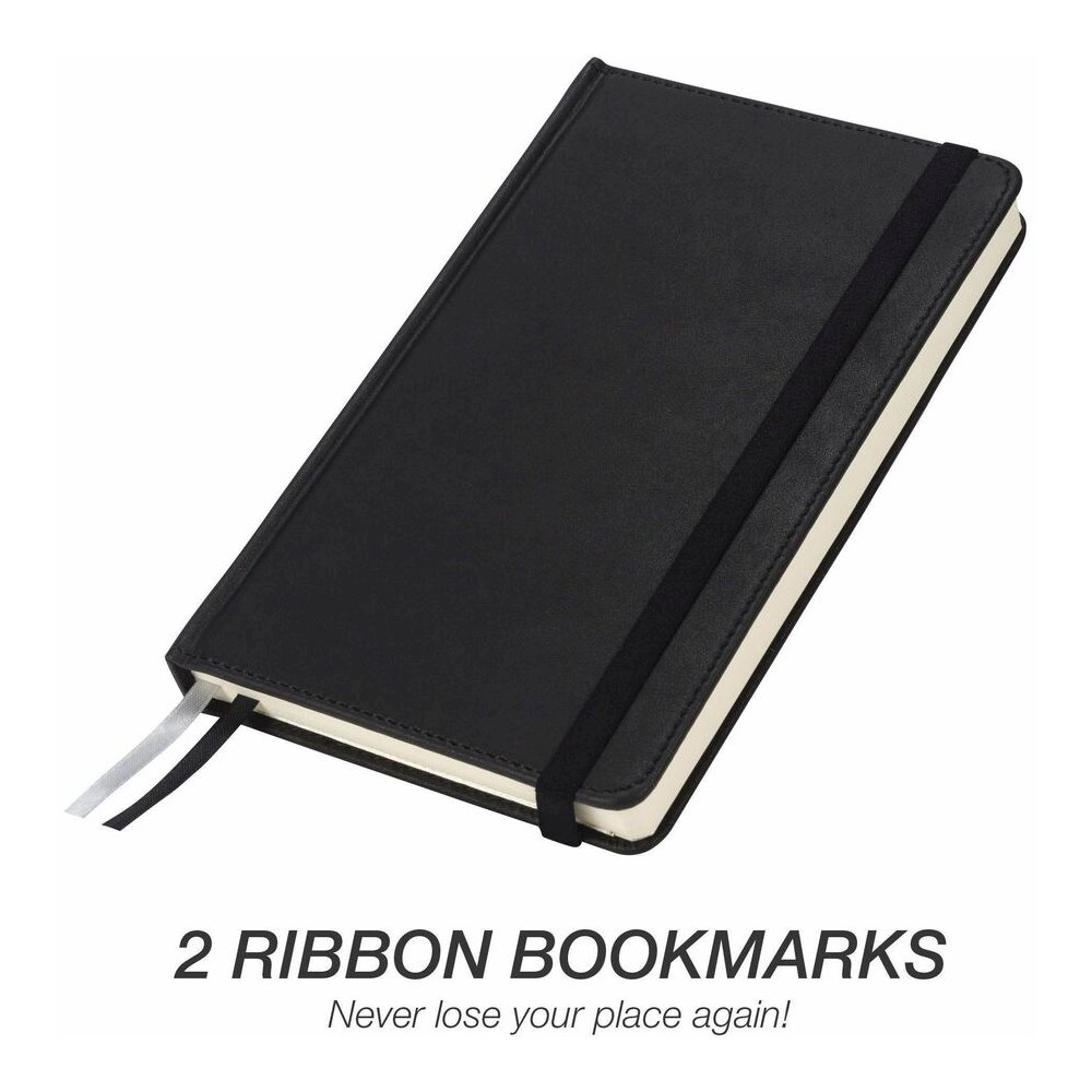Samsill Classic Hardbound Journal - 120 Sheets - 240 Pages - Front Ruling Surface - Ruled Front Ruling - 90 g/m² Grammage - 8.25" Height x 5.3" Width - Off White Paper - Black PU Leather Cover - . Picture 12