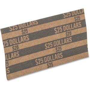 PAP-R Flat Coin Wrappers - Total $25 in 25 Coins of $1 Denomination - Heavy Duty - Paper - Dark Gray - 1000 / Box. Picture 3