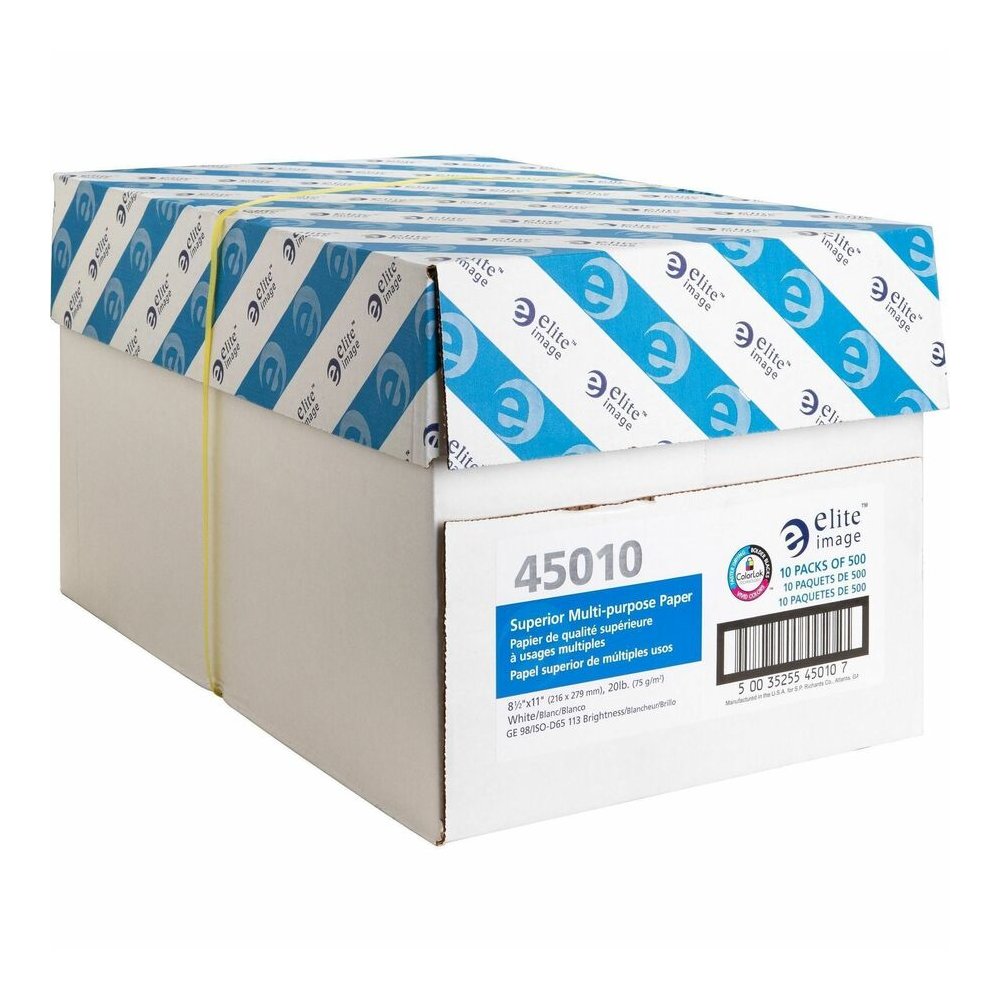 Elite Image Superior Multipurpose Paper - White - 98 Brightness - Letter - 8 1/2" x 11" - 20 lb Basis Weight - Sustainable Forestry Initiative (SFI) - Bright White - 500/Pack - 40 / Pallet. Picture 9