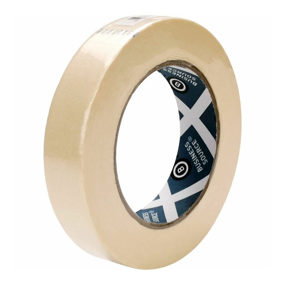 Business Source Utility-purpose Masking Tape - 60 yd Length x 1" Width - 3" Core - Tan - Crepe Paper Backing - Pressure Sensitive - For General Purpose, Holding, Bundling, Sealing, Masking - 9/Pack - . Picture 8