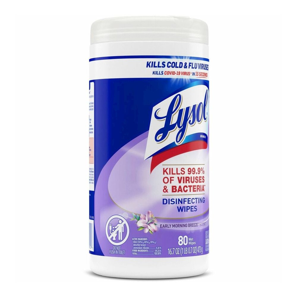 Lysol Early Morning Breeze Disinfecting Wipes - For Multipurpose, Multi Surface - Wipe - Early Morning Breeze Scent - Recommended For: Virus Remover, Bacteria Remover - Disinfectant, Pre-moistened, An. Picture 12