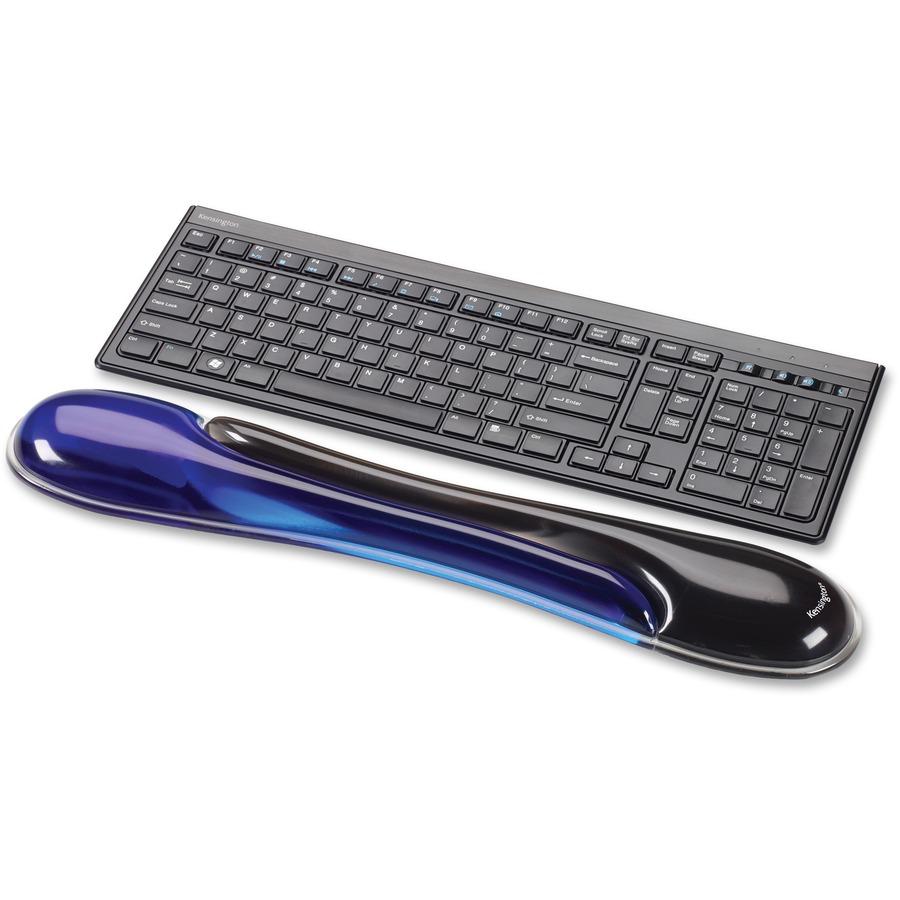 Kensington Duo Gel Wave Keyboard Wrist Rest - 0.41" x 18.88" x 3.50" Dimension - Black & Blue - 1 Pack. Picture 3