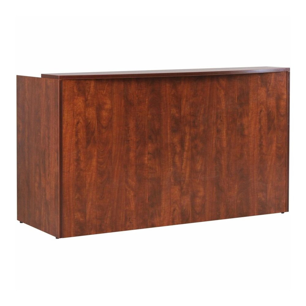 Lorell Essentials Series Front Reception Desk - Rectangle - 1" Thickness Top, 42.5" Height x 35.4" Width x 70.9" Depth Desk - Finish: Cherry Laminate - Durable - For Office - 1 Each. Picture 8
