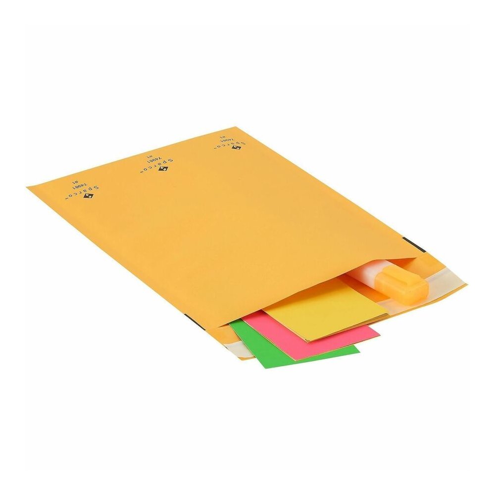 Sparco Size 1 Bubble Cushioned Mailers - Bubble - #1 - 7 1/2" Width x 12" Length - Self-sealing - Kraft - Kraft - 100 / Carton. Picture 8