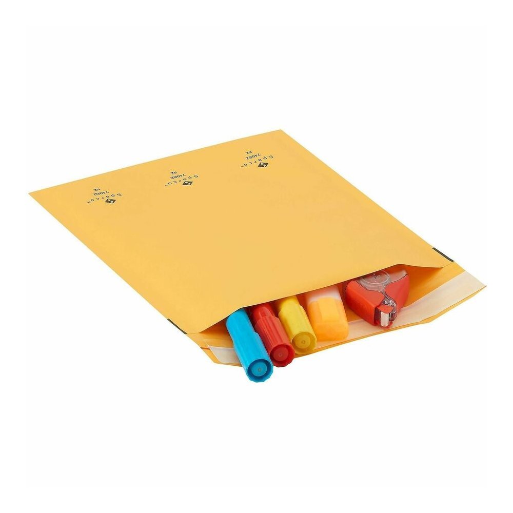 Sparco Size 2 Bubble Cushioned Mailers - Bubble - #2 - 8 1/2" Width x 12" Length - Self-sealing - Kraft - Kraft - 100 / Carton. Picture 8