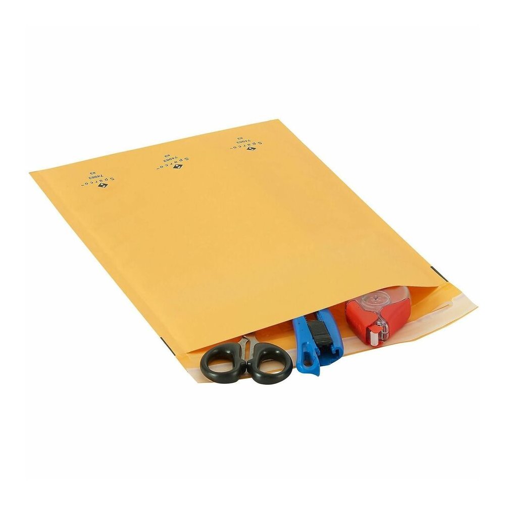 Sparco Size 3 Bubble Cushioned Mailers - Bubble - #3 - 8 1/2" Width x 14 1/2" Length - Self-sealing - Kraft - Kraft - 100 / Carton. Picture 8